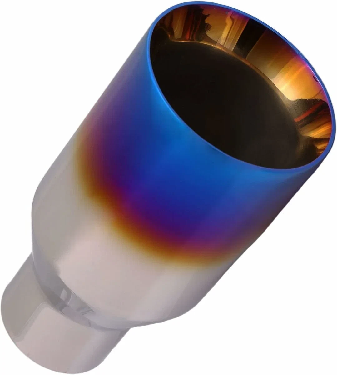 Single Round Double Wall Straight Cut Blue Flame Exhaust Tip T263BL1
